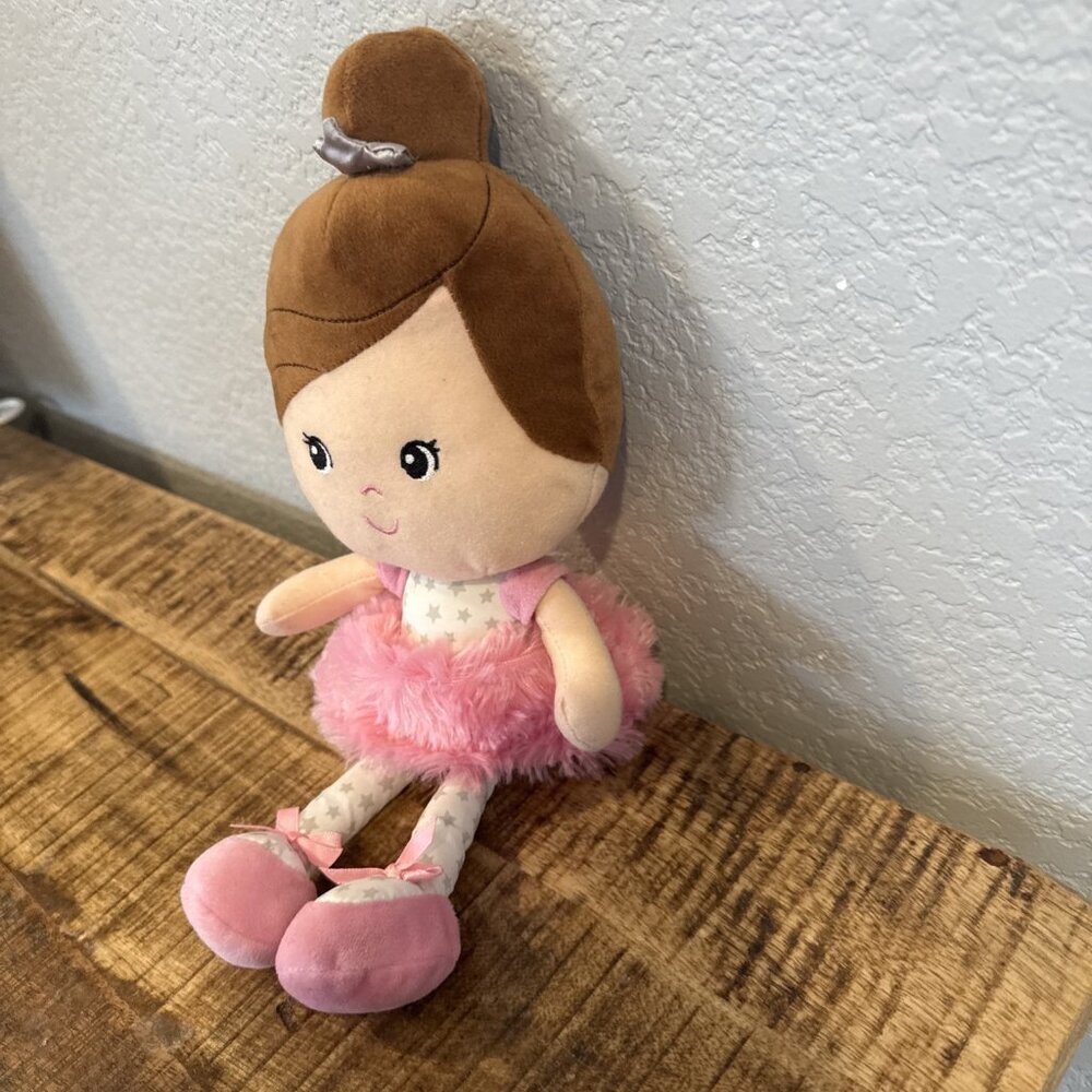 Spark Create Imagine BALLERINA Brunette Princess Pink White 13" Soft Plush Doll - Picture 3 of 7